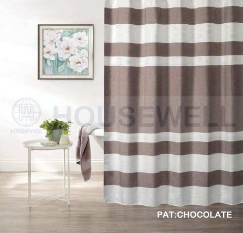 Metallic Printed PE/EVA Shower Curtain Set, Wet cloth wipe, Eco-Friendly and Non-toxic