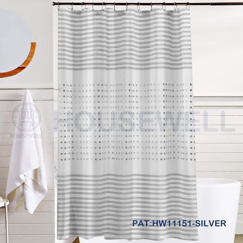 Metallic Printed Premium Polyester Bathroom Shower Curtain, Water Repellent, No smell,Mildew Resistant