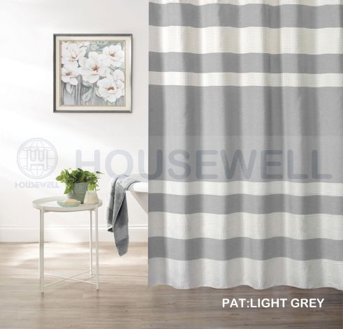 Solid Color 100% Polyester Shower Room Curtain, Quick Drying, Heavy Duty