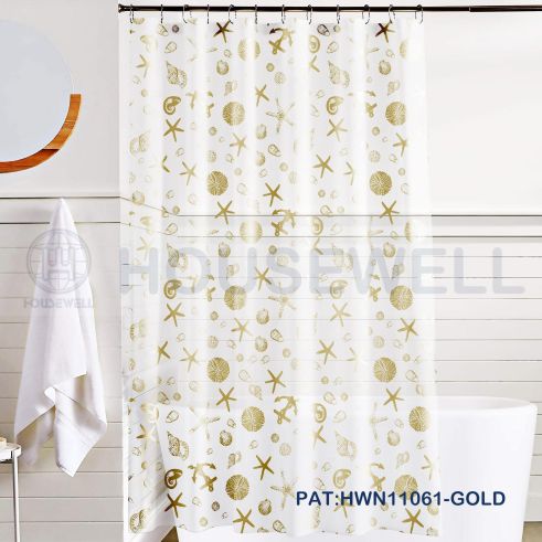 Embossed PE/EVA Shower Curtains, Water proof, Non-toxic