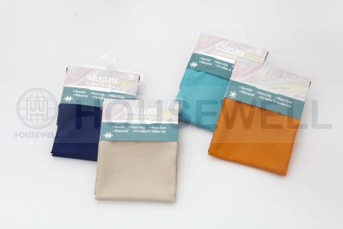 PEVA Warna Solid dengan Taplak Meja Flanel Belakang, 100 persen tahan air, Ramah Lingkungan, dan Tidak Beracun