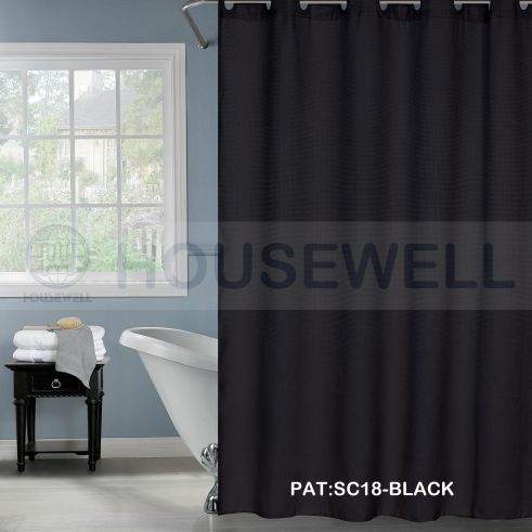 Cationic Stripe Premium Polyester Shower Curtains, Easy maintenance, No smell